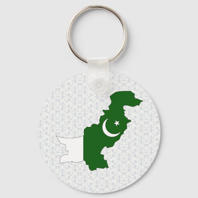 Pakistan Flag Map full size Keychain (Front)
