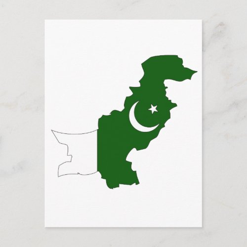 Pakistan flag map postcard