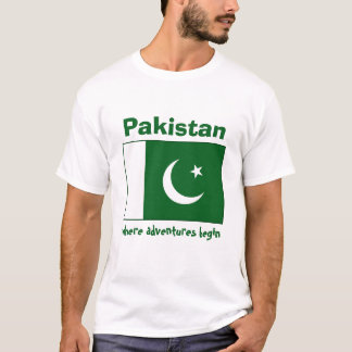 Pakistan Flag + Map + Text T-Shirt