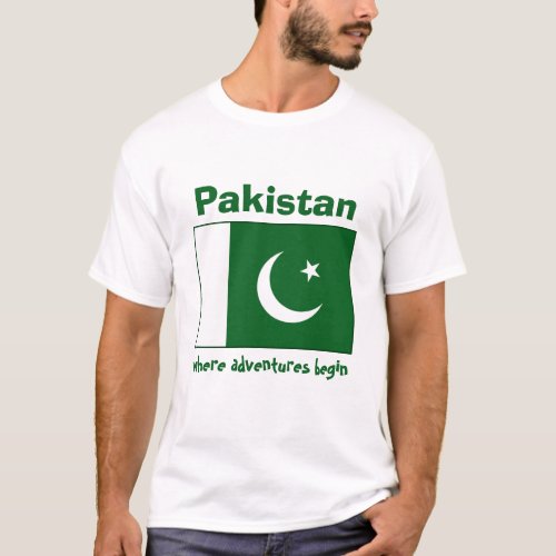Pakistan Flag  Map  Text T_Shirt