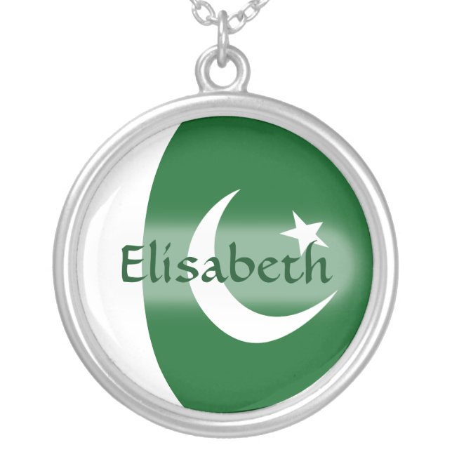 Pakistan Flag + Name Necklace (Front)