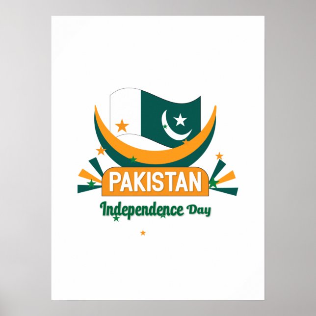 Pakistan Flag Pakistan Independence Day Poster (Front)
