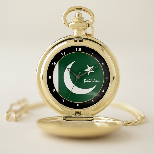 Pakistan Flag & Pakistan trendy fashion /design Pocket Watch (Inside)