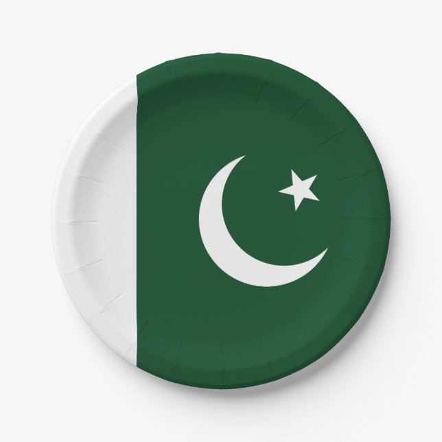 Pakistan Flag Paper Plates (Front)