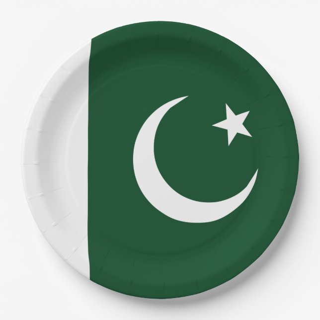 Pakistan Flag Paper Plates (Front)