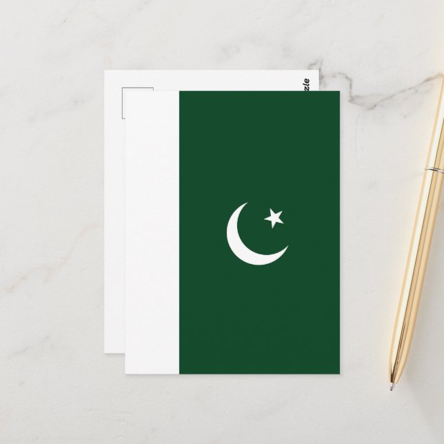 Pakistan flag postcard (Front/Back In Situ)