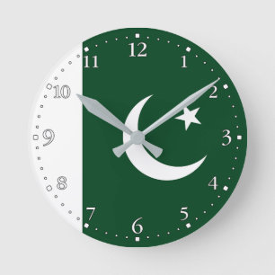 Pakistan Flag Round Clock