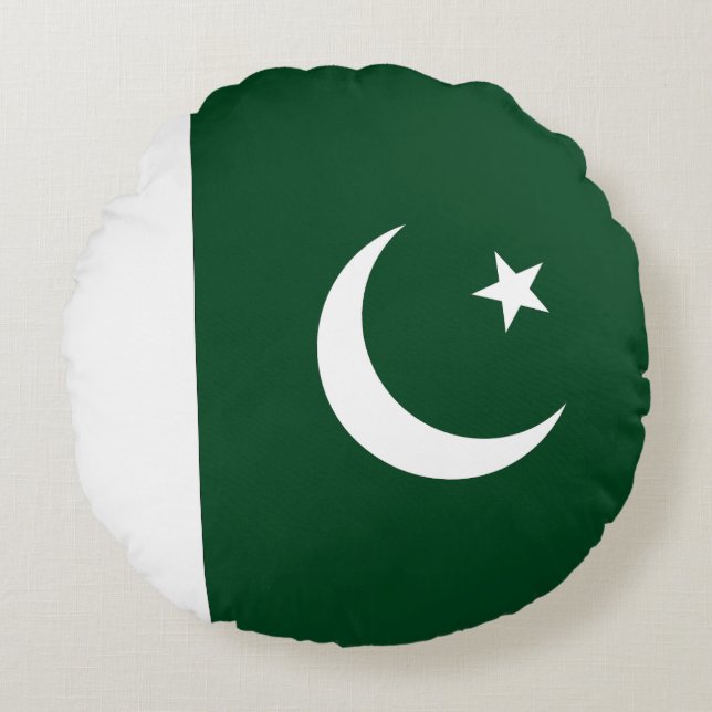 Pakistan Flag Round Pillow (Front)
