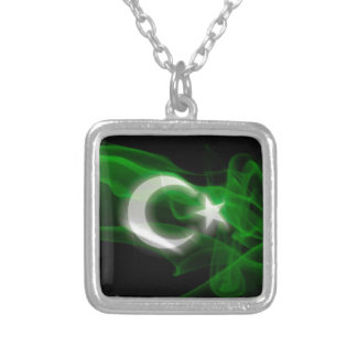 Pakistan Flag Silver Plated Necklace