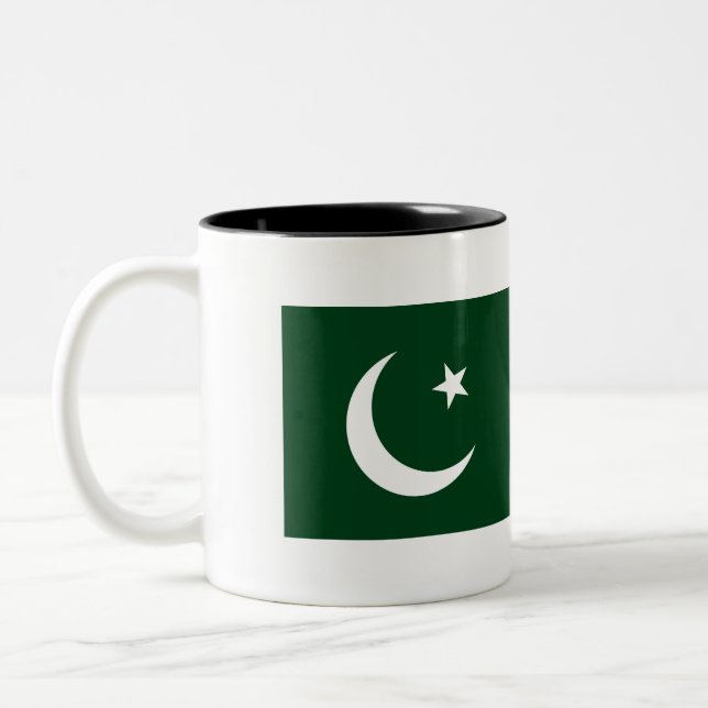 Pakistan Flag Two-Tone Coffee Mug (Left)