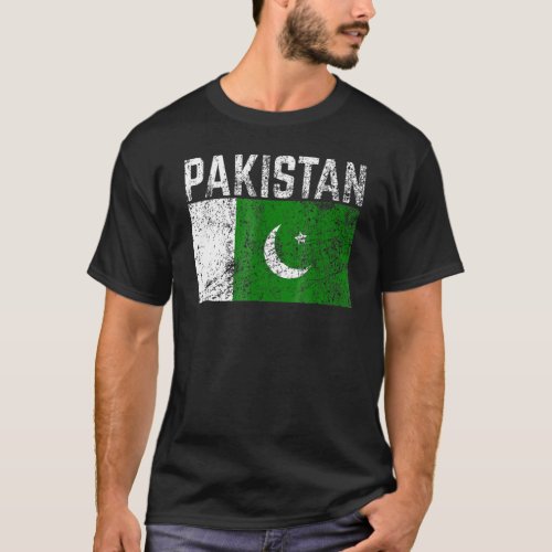 Pakistan Flag Vintage Independence Day T_Shirt