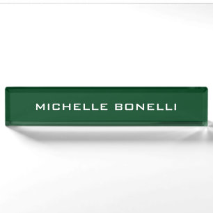 Pakistan Green Minimalist Plain Legible Modern Desk Name Plate