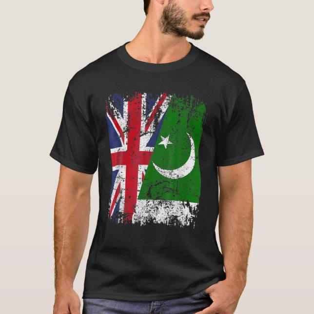 PAKISTAN Half BRITAIN UK Friendship Flag PAKISTANI T-Shirt (Front)