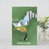Pakistan illustrated travel map. (Standing Front)