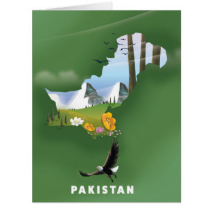 Pakistan illustrated travel map.