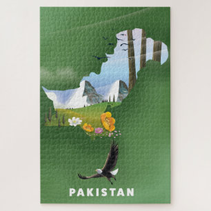 Pakistan illustrated travel map. jigsaw puzzle