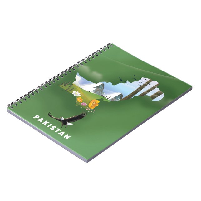 Pakistan illustrated travel map. notebook (Left Side)
