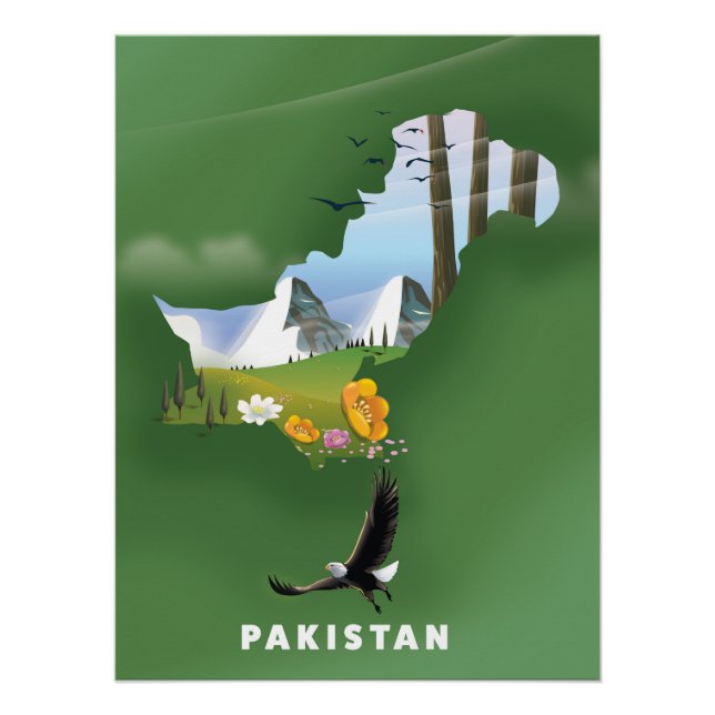 Pakistan illustrated travel map. poster (Front)