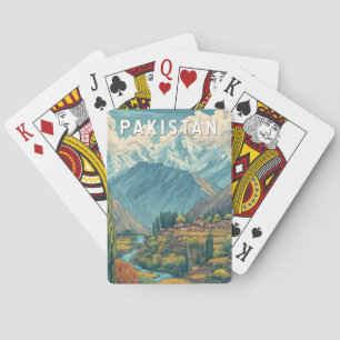 Pakistan Illustration Travel Art Vintage Poker Cards