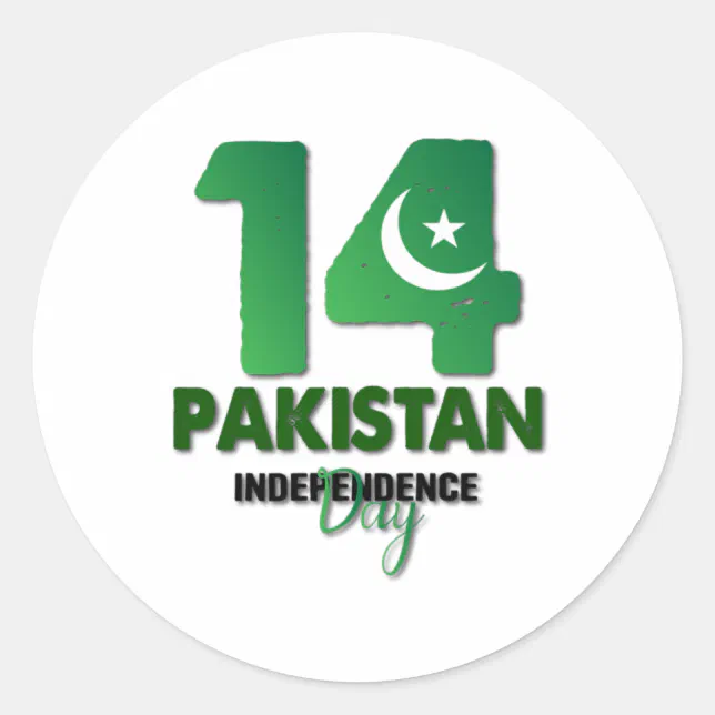 Pakistan R 644 Pakistan Independence Day 14 August Classic Round Sticker | Zazzle