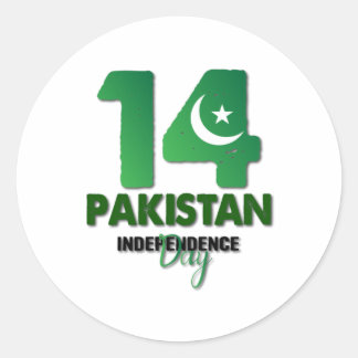 Pakistan Independence Day 14 August Classic Round Sticker