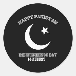 Pakistan Independence Day 14 August Classic Round Sticker