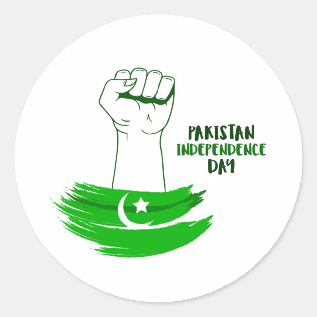 Pakistan R 644 Pakistan Independence Day Pakistan Flag Classic Round Sticker | Zazzle