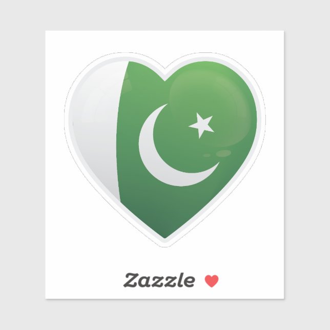 Pakistan  Love Flag Sticker (Sheet)