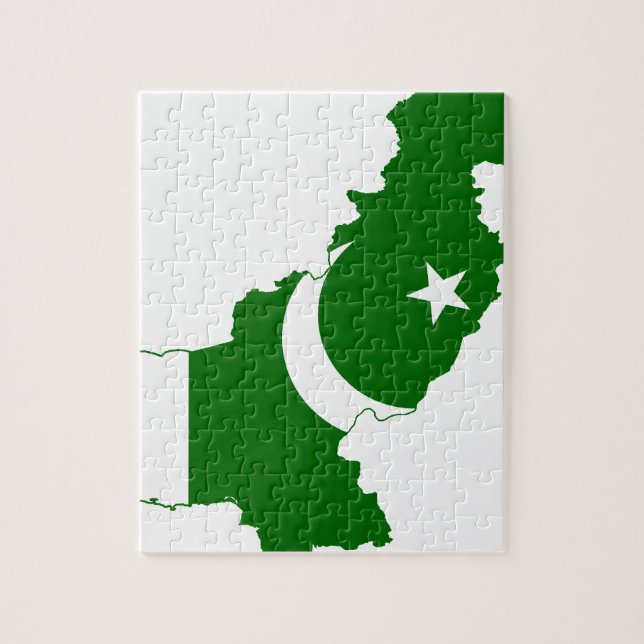Pakistan Map Flag Jigsaw Puzzle (Vertical)