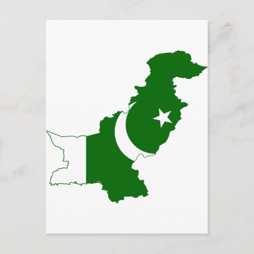 Pakistan Map Flag Postcard