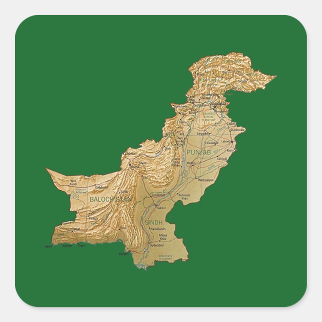 Pakistan Map Sticker (Front)