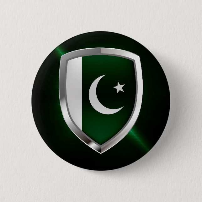 Pakistan Metallic Emblem Button (Front)