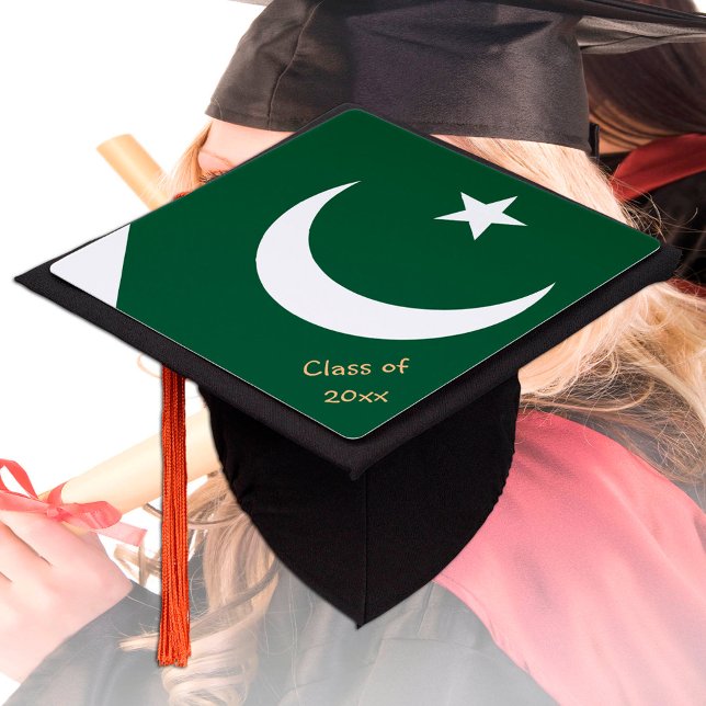 Pakistan & Pakistan Flag - Students / University Graduation Cap Topper (Creator Uploaded)