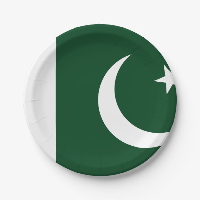 Pakistan (Pakistani) Flag Paper Plates (Front)
