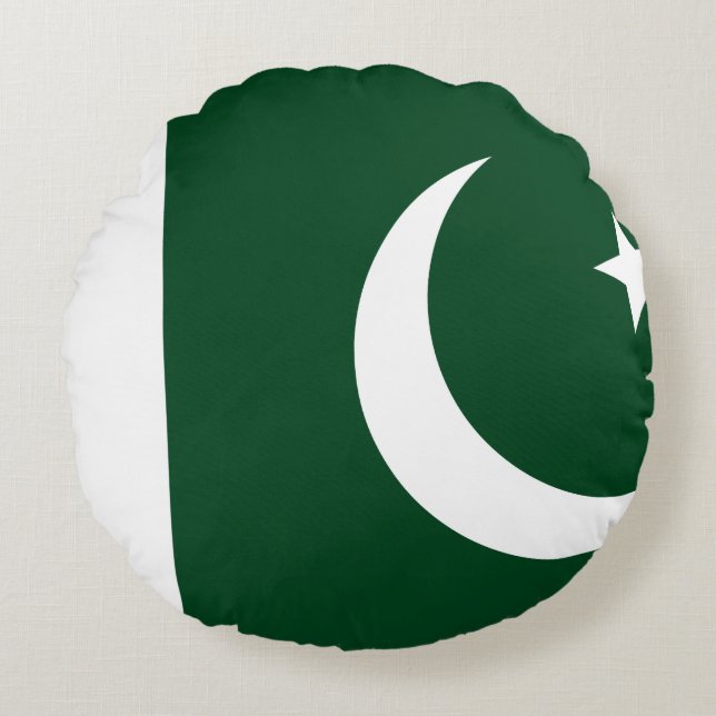 Pakistan (Pakistani) Flag Round Pillow (Front)