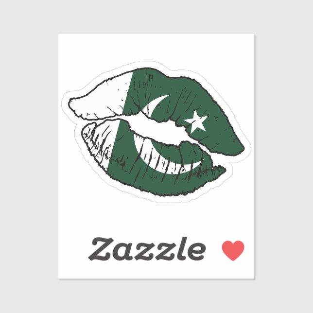 Pakistan Pakistani Lipstick Love Flag Sticker (Sheet)