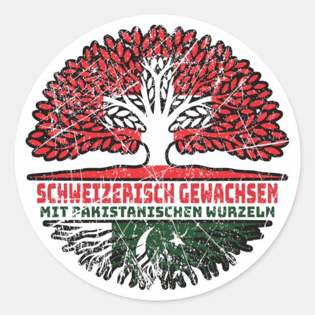 Pakistan Pakistani Swiss Baum Classic Round Sticker (Front)