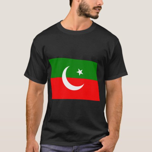 Pakistan Pti Party Flag Fitted     T_Shirt