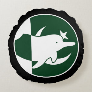 Pakistan River dolphin Pakistani National Animal Round Pillow