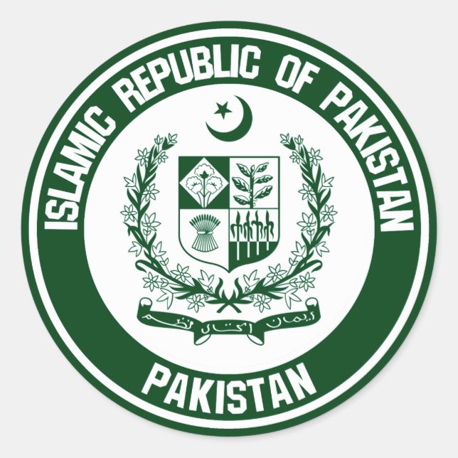 Pakistan Round Emblem Classic Round Sticker (Front)