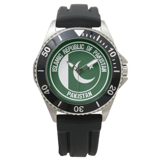 Pakistan Round Emblem Watch (Front)