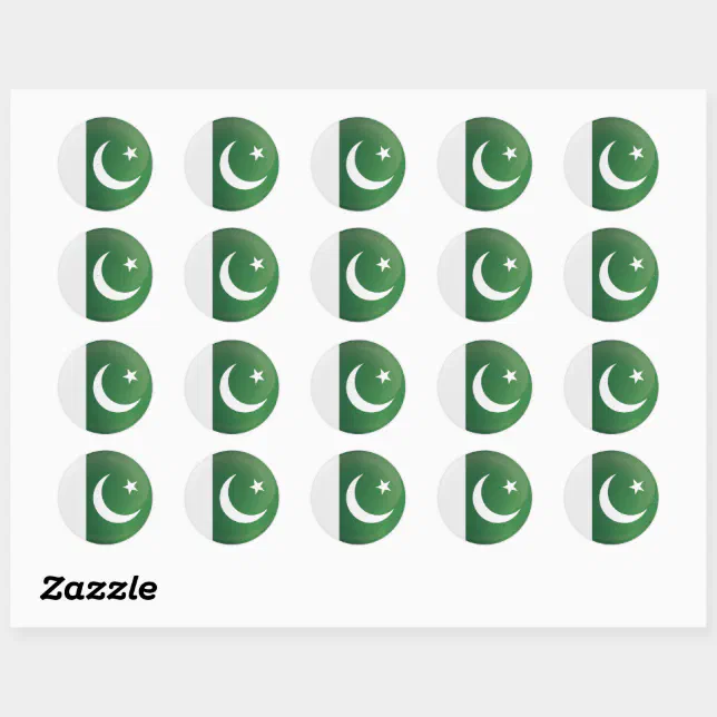 Pakistan Round Icon Flag Classic Round Sticker | Zazzle