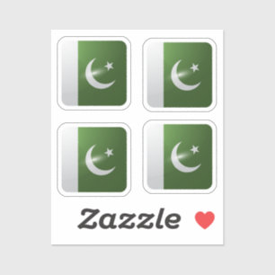 Pakistan square glossy flag sticker