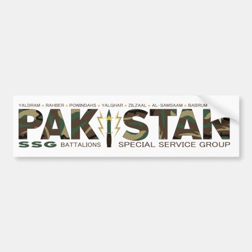  PAKISTAN SSG BUMPER STICKER