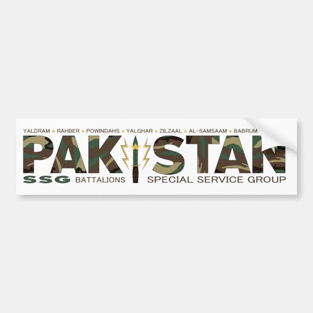  PAKISTAN SSG BUMPER STICKER (Front)