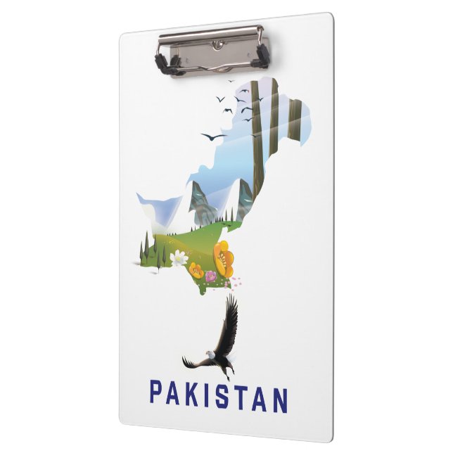 Pakistan travel poster map clipboard (Left)