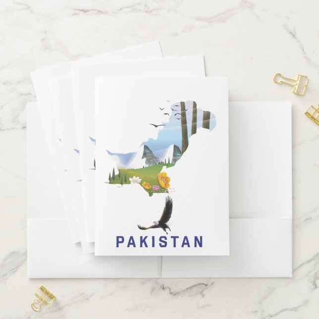 Pakistan travel poster map pocket folder (In Situ)