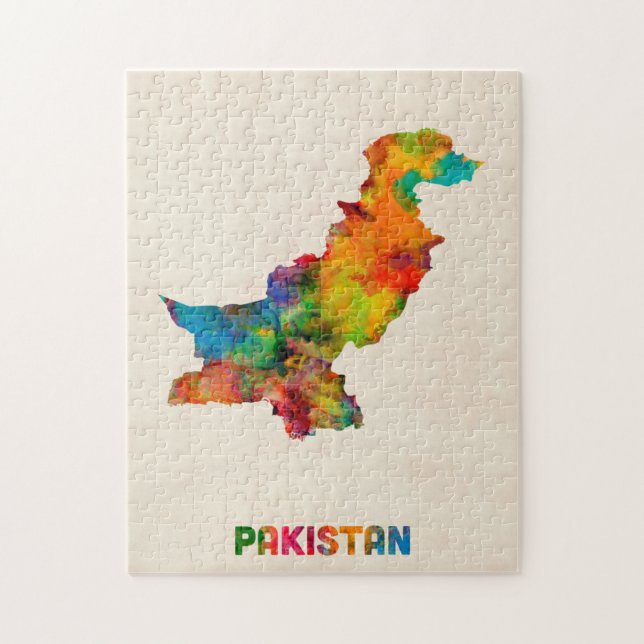 Pakistan Watercolor Map Jigsaw Puzzle (Vertical)