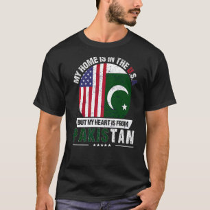 Pakistani American Patriot Heart Is From Pakistan  T-Shirt
