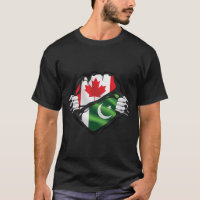 Pakistani Canadian Hands Ripped Roots Flag  T-Shirt